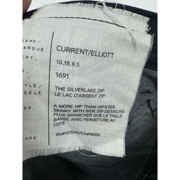 Current/Elliott Jeans The SilverLake Ankle Zip Low Rise Dark Wash Sexy 25 - Picture 12 of 13